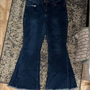 SHEIN Dark Blue Flare Jeans